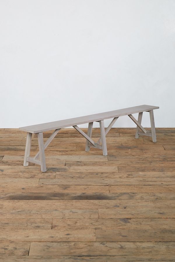 Slide View: 5: Trestle Teak Bench