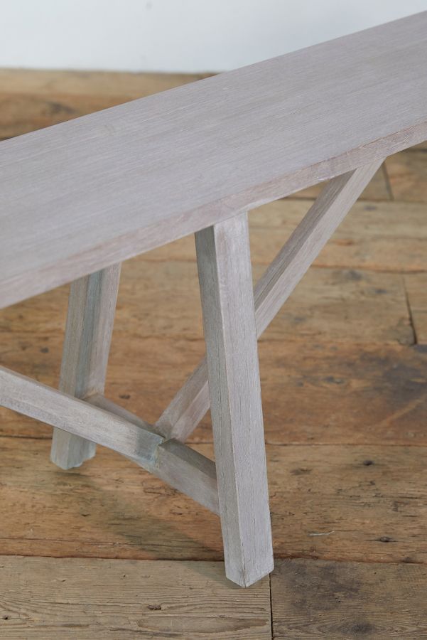 Slide View: 8: Trestle Teak Bench