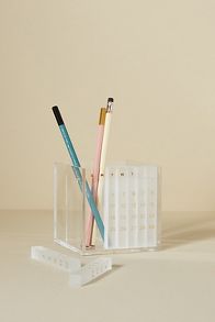 Slide View: 1: Acrylic Monthly Calendar & Pen Holder