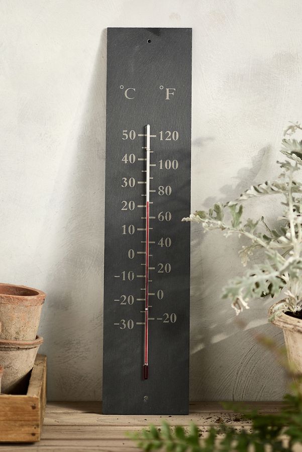 Slide View: 1: Outdoor Slate Thermometer