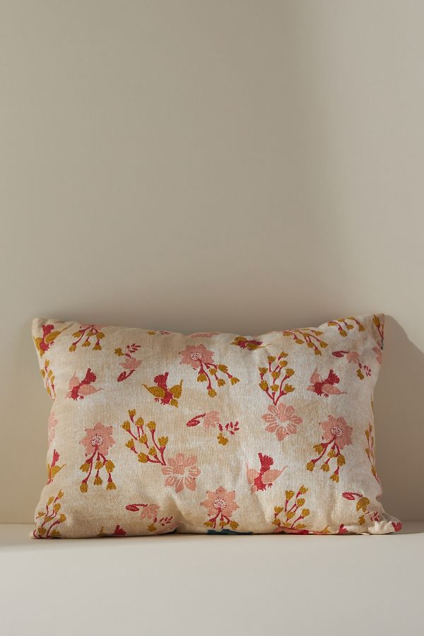 Slide View: 5: Mirelle Hand-Embroidered Cotton Pillow