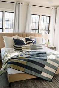 Slide View: 4: Anchal Offset Stripe Quilt