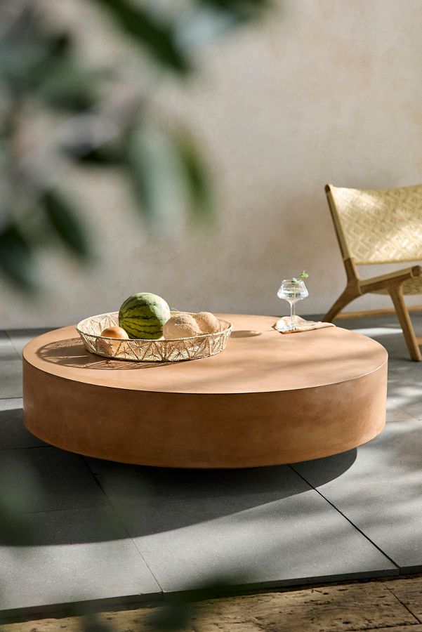 Slide View: 2: Concrete Coffee Table, Round