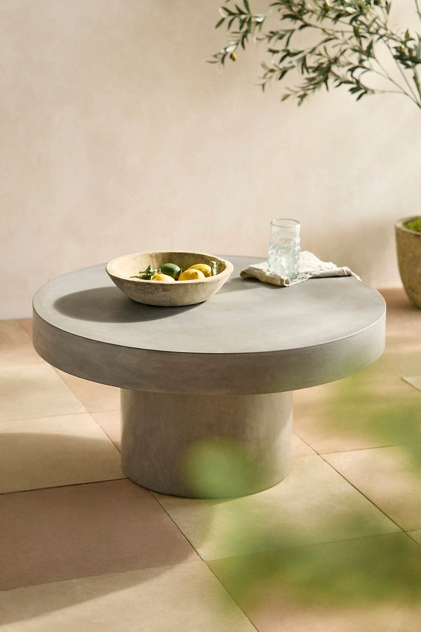 Slide View: 3: Concrete Pedestal Coffee Table