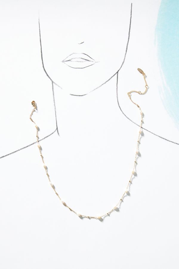 Slide View: 4: Mini Pearl Chain Necklace