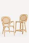 Thumbnail View 1: Coastal Rattan Bistro Counter Stool Chair