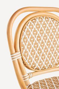 Slide View: 6: Coastal Rattan Bistro Counter Stool Chair