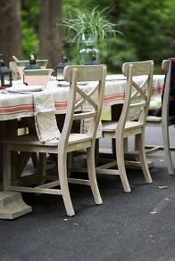 Slide View: 8: Crossback Teak Side Chairs, Set of 2