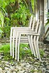 Thumbnail View 9: Vista Slatted Teak Stacking Armchairs, Set of 2