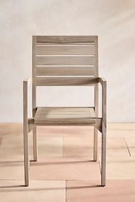 Slide View: 4: Vista Slatted Teak Stacking Armchairs, Set of 2