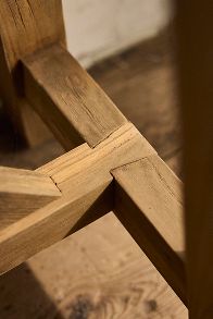 Slide View: 3: Braced Leg Teak Console