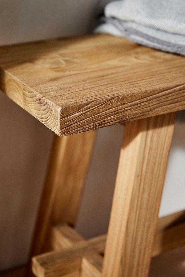 Slide View: 4: Reclaimed Teak Bench, 4.5'