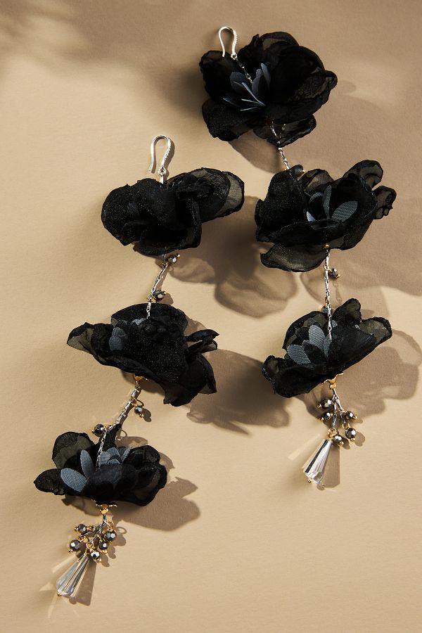 Slide View: 1: Triple Flower Earrings