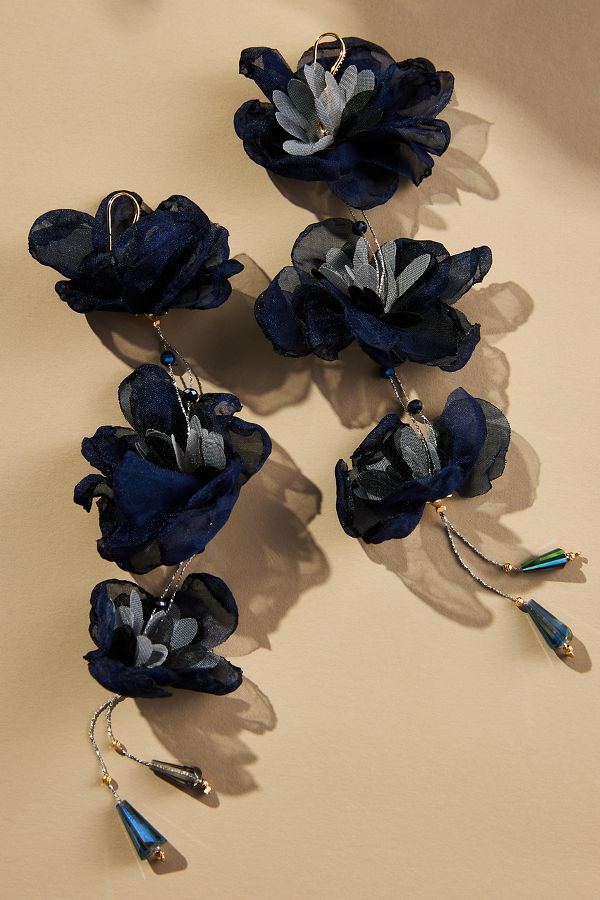 Slide View: 1: Triple Flower Earrings