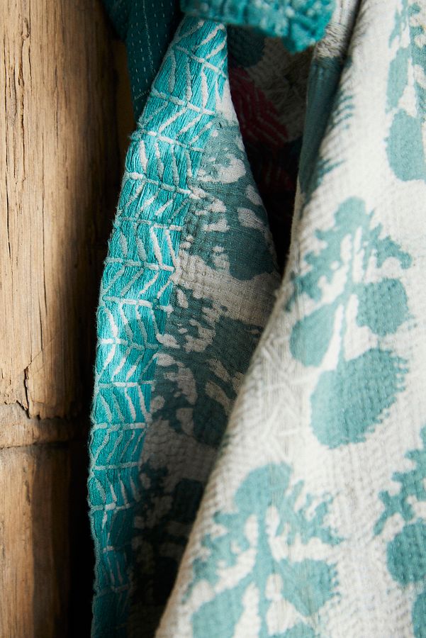 Slide View: 3: Recycled Sari Kantha Throw