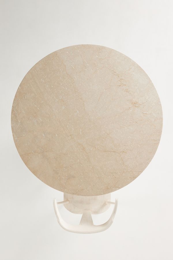 Slide View: 2: Asta Acacia Wood Marble-Top Round Dining Table