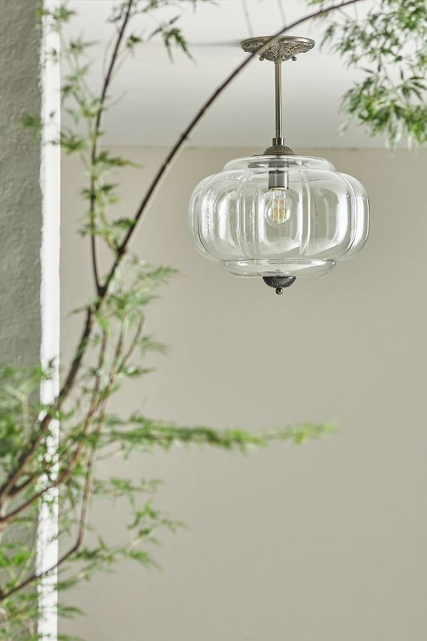 Slide View: 2: Eloise Glass Outdoor Semi-Flush Mount