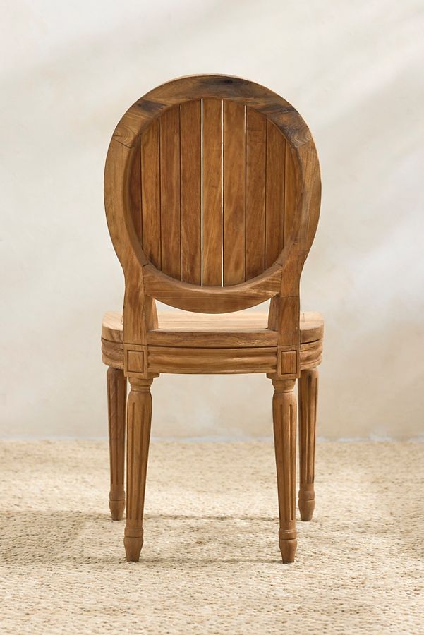 Slide View: 11: Palladio Oval Back Reclaimed Teak Side Chairs, Set of 2