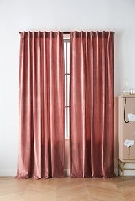 Slide View: 1: Fiora Ribbed Velvet Curtain