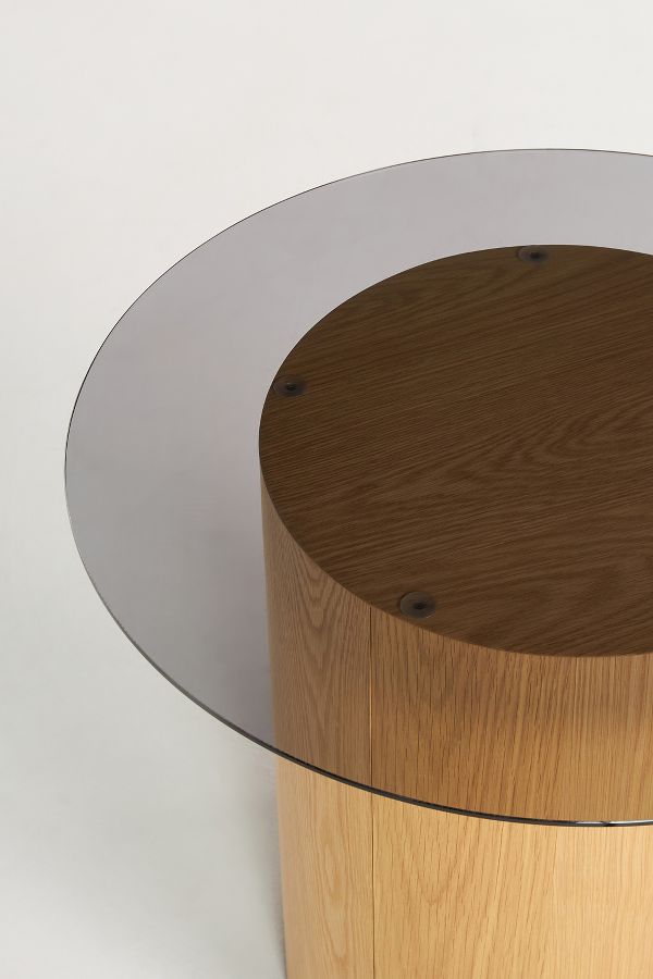 Slide View: 2: Matcha Glass-Top Round Side Table