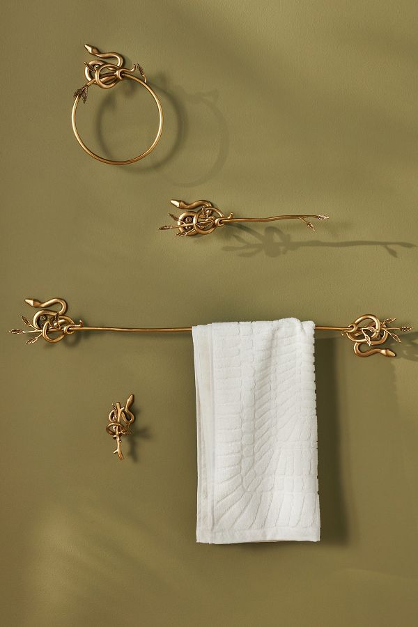 Slide View: 2: Serpentine Brass Toilet Roll Holder