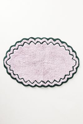 Rosita Cotton Scalloped Oval Bath Mat