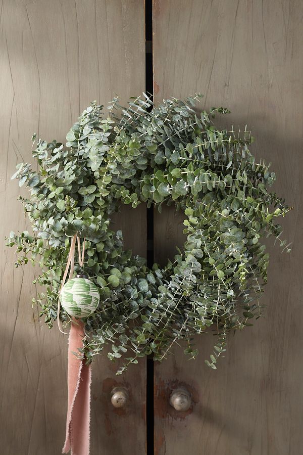 Slide View: 1: Fresh Baby Blue Eucalyptus Wreath