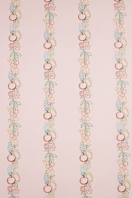 Lingua Franca Embroidered Fruit Vines Wallpaper