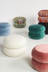 Slide View: 3: Jylin Velvet Muntz Ottoman