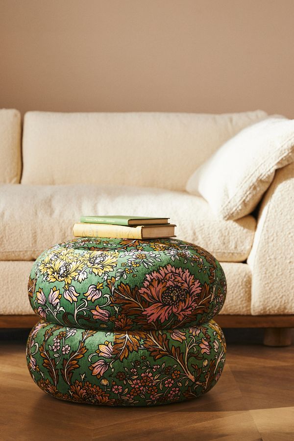 Slide View: 1: Jylin Velvet Muntz Ottoman