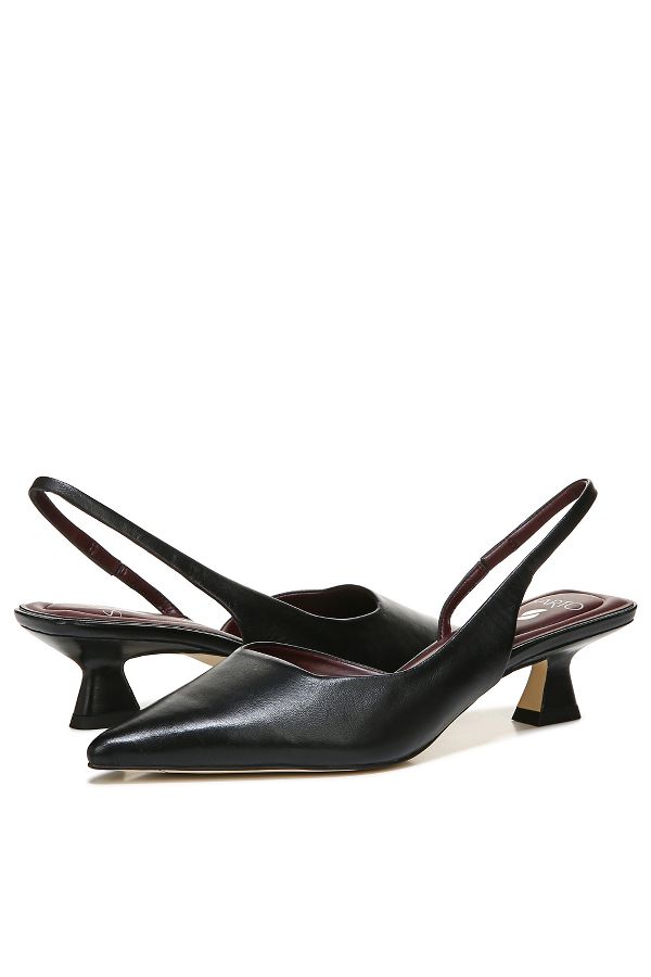 Slide View: 3: Sarto Devin Slingback Kitten-Heel Pumps