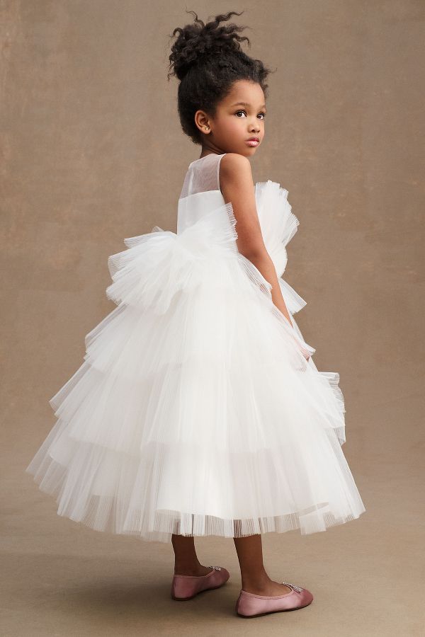 Slide View: 2: Princess Daliana Leah Tulle Flower Girl Dress