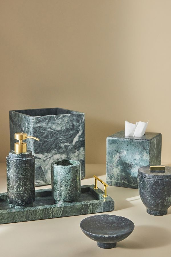 Slide View: 3: Esmeralda Marble Toothbrush Holder