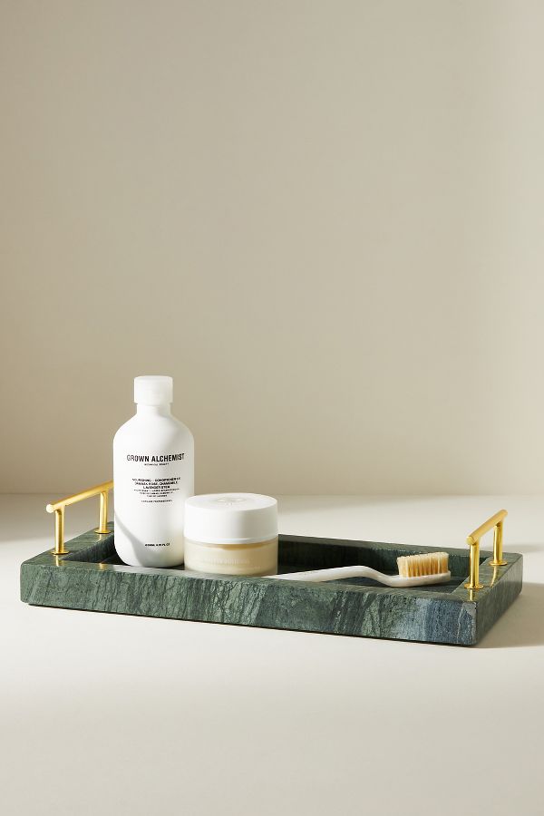 Slide View: 1: Esmeralda Marble Bath Tray