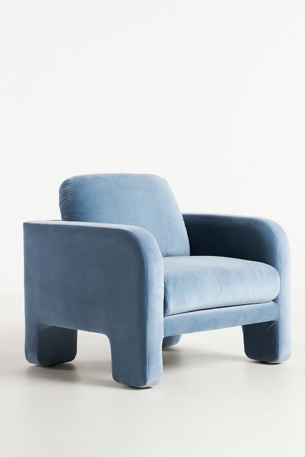 Slide View: 2: Velvet Lawson Chair