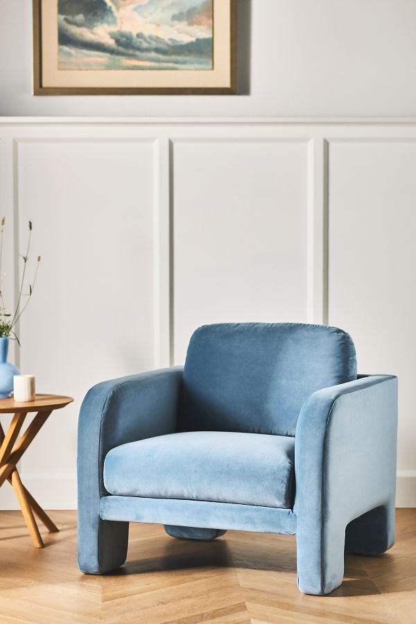 Slide View: 1: Velvet Lawson Chair