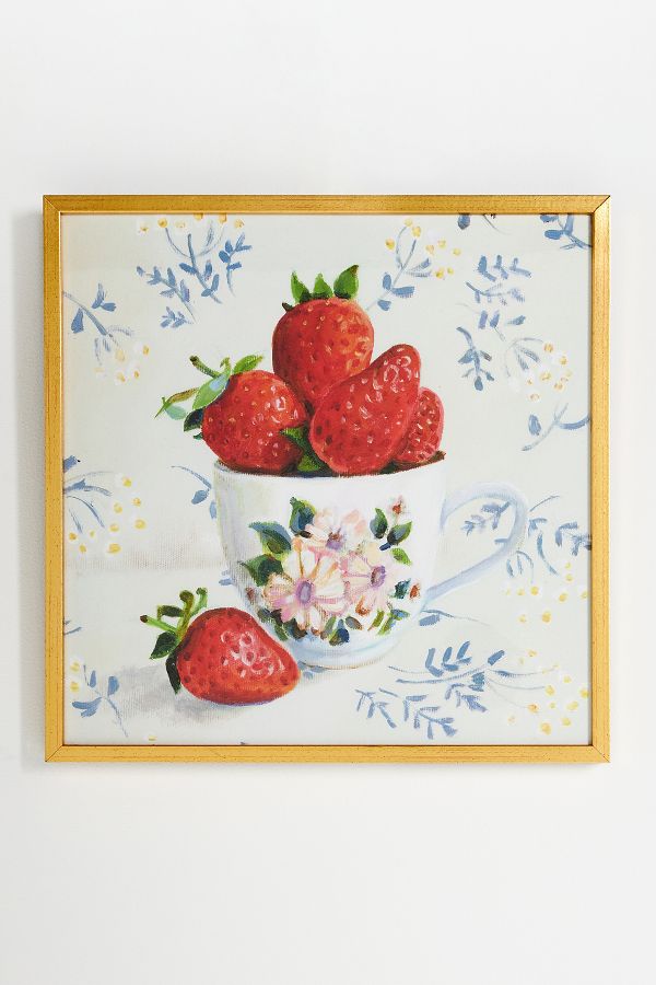 Slide View: 1: Bowl of Strawberries Wall Art