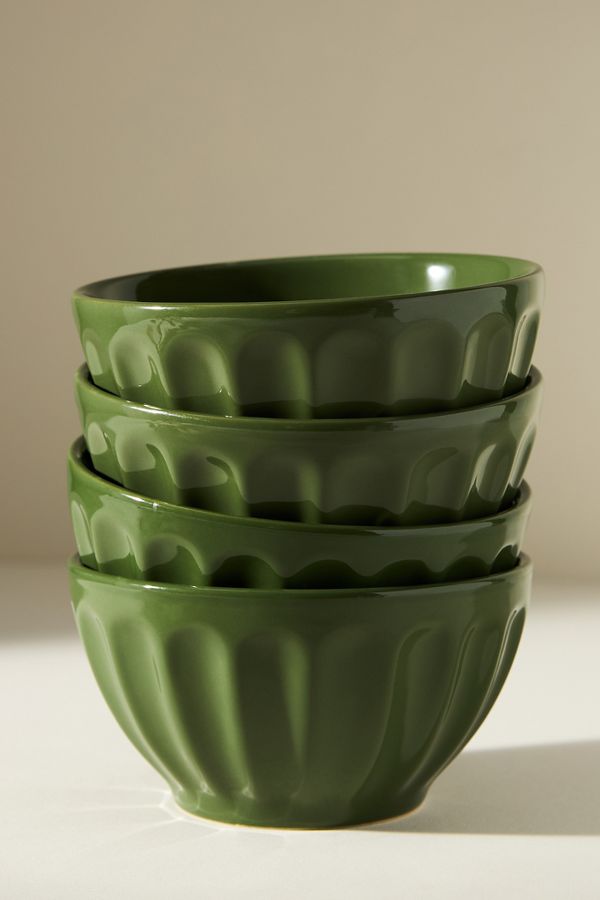 Slide View: 2: The Latte Stoneware Cereal Bowls, Set of 4: Amelie Edition