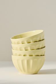 Slide View: 3: The Latte Stoneware Cereal Bowls, Set of 4: Amelie Edition