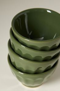 Slide View: 3: The Latte Stoneware Nut Bowls, Set of 4: Amelie Edition