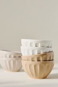 Slide View: 2: The Latte Stoneware Cereal Bowls, Assorted Set of 6: Amelie Edition