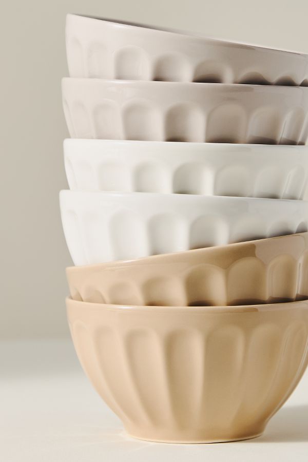 Slide View: 2: Amelie Assorted Latte Cereal Bowls, Set of 6