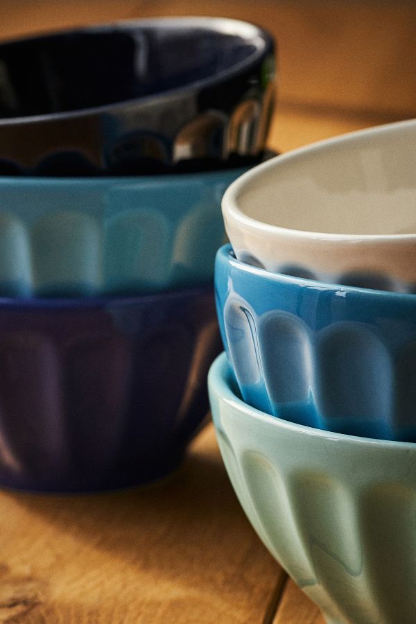 Slide View: 2: The Latte Stoneware Cereal Bowls, Assorted Set of 6: Amelie Edition