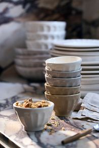 Slide View: 1: The Latte Stoneware Nut Bowls, Assorted Set of 6: Amelie Edition