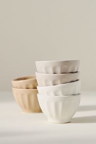 Slide View: 2: The Latte Stoneware Nut Bowls, Assorted Set of 6: Amelie Edition