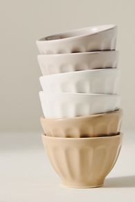 Slide View: 3: The Latte Stoneware Nut Bowls, Assorted Set of 6: Amelie Edition