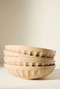 Slide View: 3: The Latte Stoneware Pasta Bowls, Set of 4: Amelie Edition