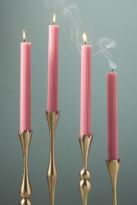 Fluted Taper Candles, Set of 4