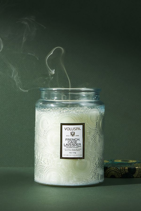 Slide View: 2: Voluspa Japonica French Cade & Lavender Glass Jar Candle​