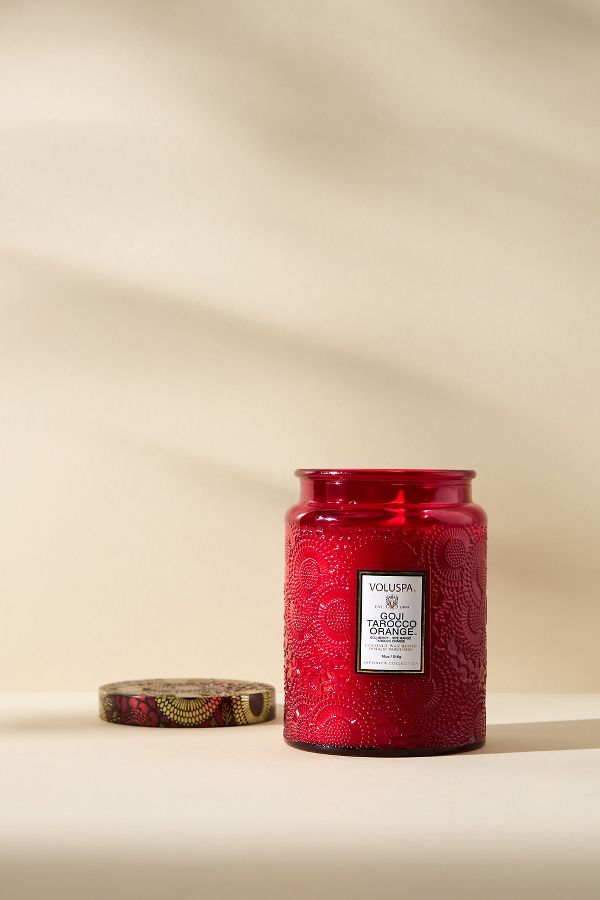 Slide View: 2: Voluspa Japonica Goji Tarocco Orange Glass Jar Candle